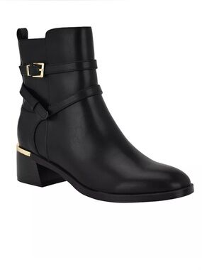 Calvin Klein Jasen Black Ankle Booties. Size 7.5
